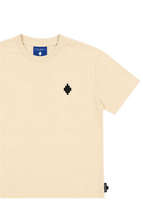 Cream cotton T-shirt for children MARCELO BURLON | JBTH054PANNA